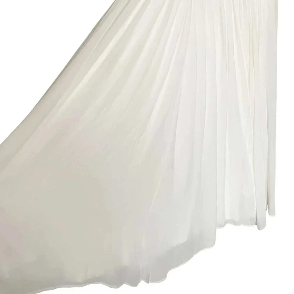 Torrid Chiffon Midi Dress Ivory Sleeveless V-Neck Wedding - Picture 8 of 9
